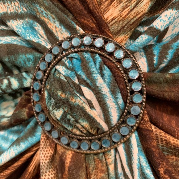 Bellessa Stretch Top V-Neck Ruched Top Womens Sz 4 - Picture 3 of 9